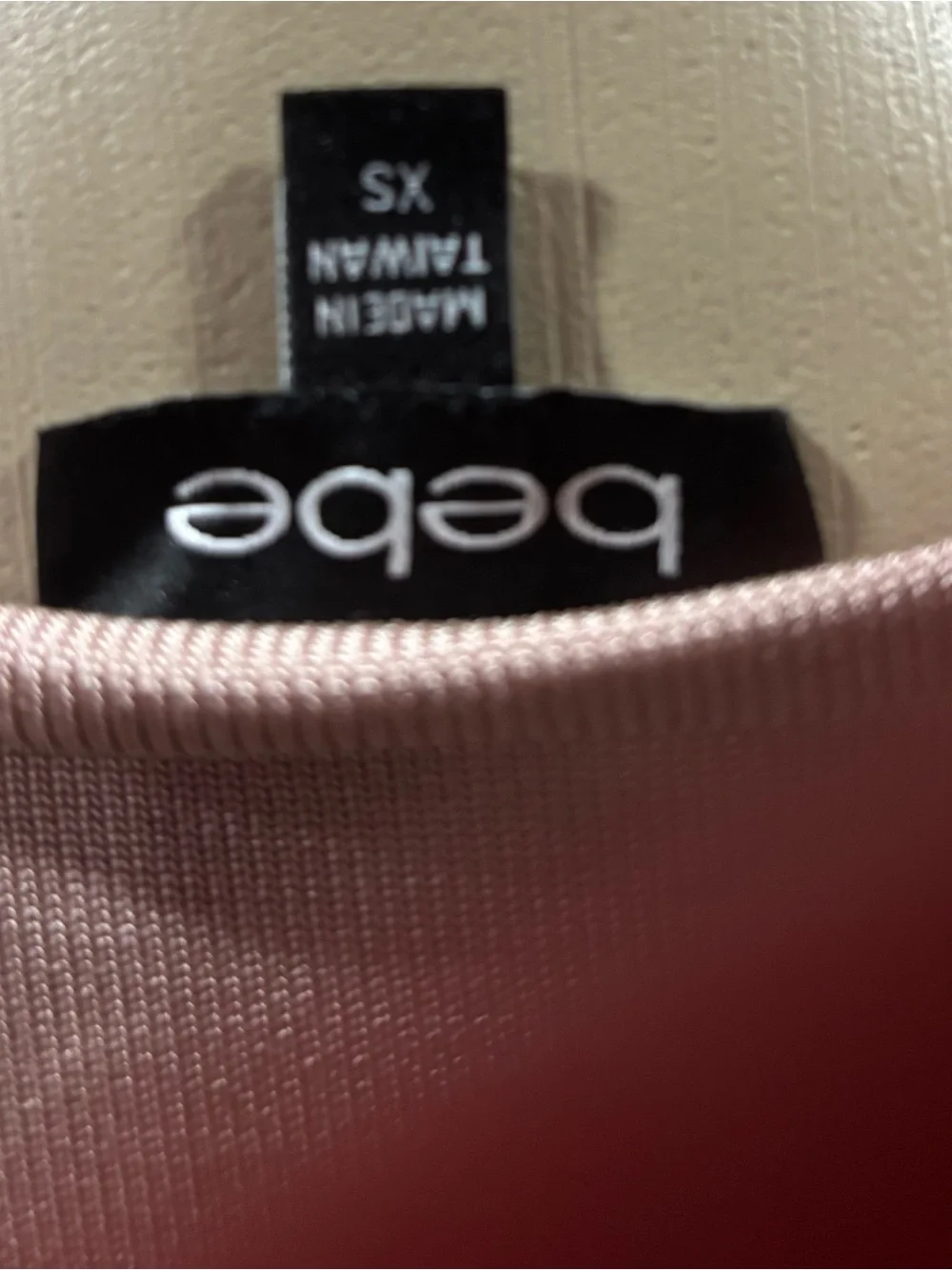 bebe Blush Ribbed Crewneck body con fit dress